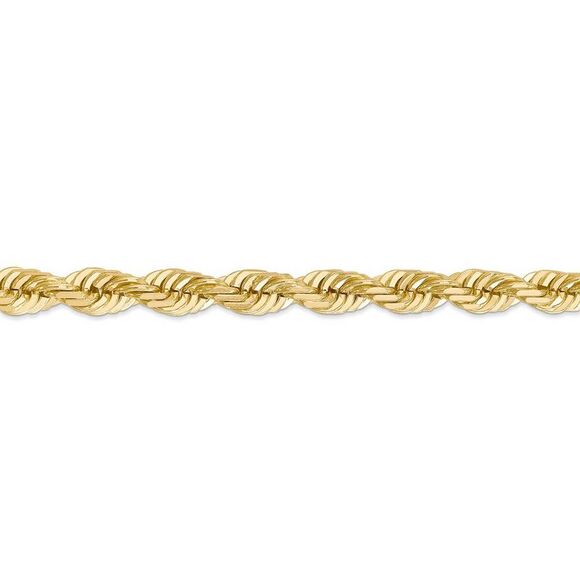 Men's 7mm, 14k Yellow Gold, D/C Solid Rope Chain Necklace, 22 Inch - Picture 3 of 8